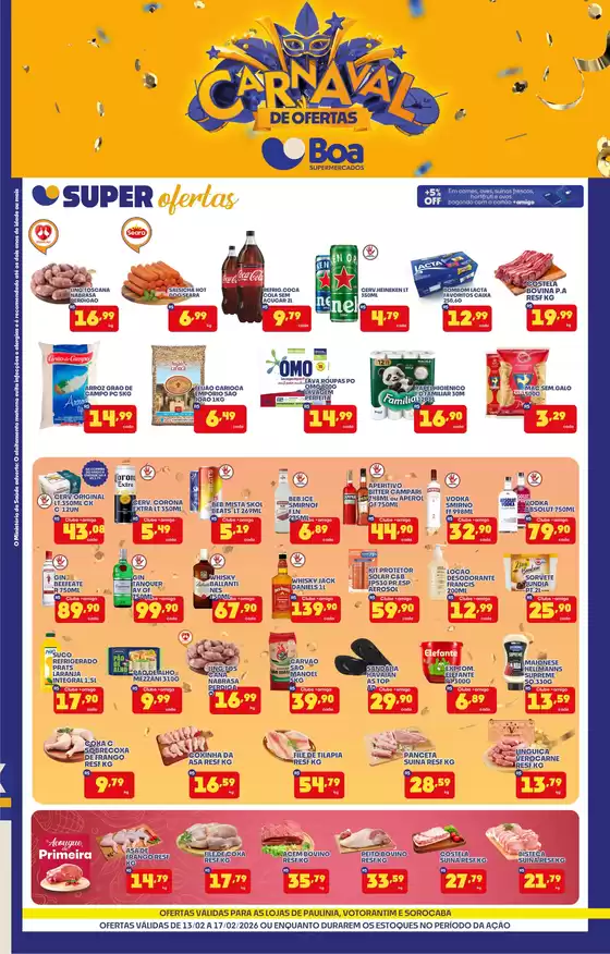 Catálogo Boa Supermercados em São Bernardo do Campo | Carnaval De Ofertas | 2026-02-13T00:00:00.000Z - 2026-02-17T00:00:00.000Z