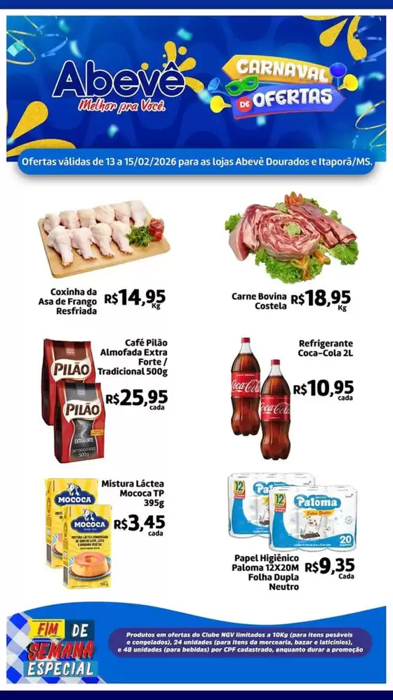 Catálogo Abevê Supermercados | Carnaval De Ofertas | 2026-02-13T00:00:00.000Z - 2026-02-15T00:00:00.000Z
