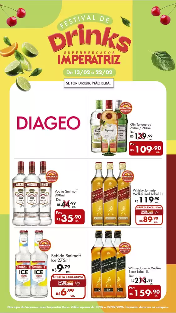 Catálogo Supermercados Imperatriz | Festival de Drinks | 2026-02-16T00:00:00.000Z - 2026-02-22T00:00:00.000Z