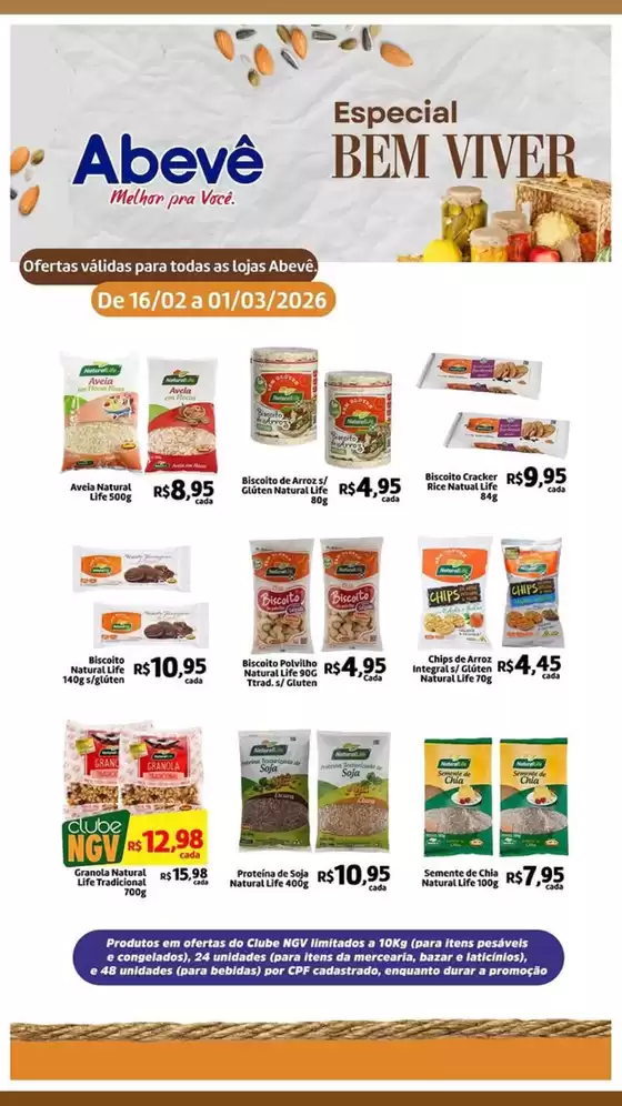 Catálogo Abevê Supermercados em Piracicaba | Especial Bem Viver | 2026-02-16T00:00:00.000Z - 2026-03-01T00:00:00.000Z