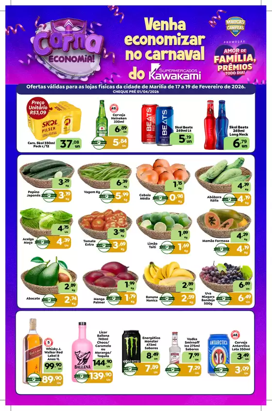 Catálogo Supermercados Kawakami | Ofertas - Marília | 2026-02-17T00:00:00.000Z - 2026-02-19T00:00:00.000Z