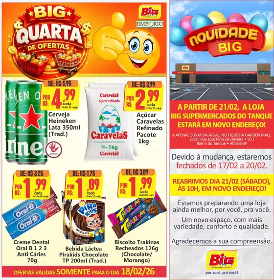Catálogo Big Supermercados em Pontal | Quarta de ofertas | 2026-02-18T00:00:00.000Z - 2026-02-18T00:00:00.000Z