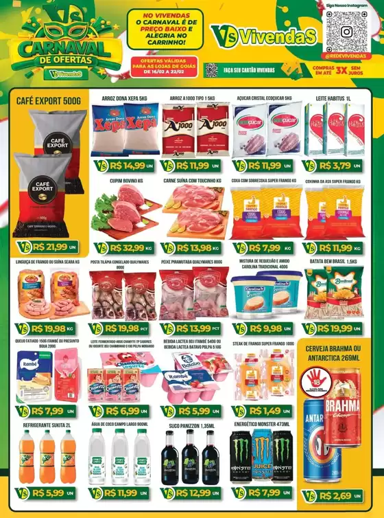 Catálogo Vivendas Supermercado em Santo André | Carnaval De Ofertas | 2026-02-19T00:00:00.000Z - 2026-02-22T00:00:00.000Z