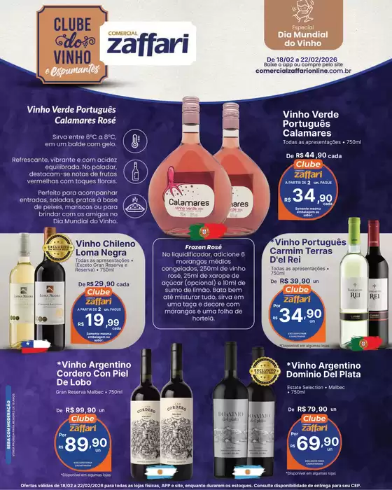 Catálogo Comercial Zaffari em Araras | CLUBE DO VINHO | 2026-02-18T00:00:00.000Z - 2026-02-22T00:00:00.000Z