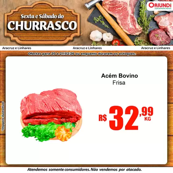 Catálogo Oriundi | Sexta e sabado do churrasco | 2026-02-20T00:00:00.000Z - 2026-02-21T00:00:00.000Z