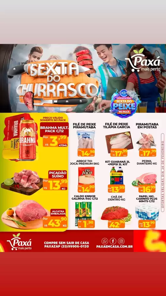 Catálogo Paxá Supermercados em Rio Claro | Sexta Do Churrasco | 2026-02-20T00:00:00.000Z - 2026-02-20T00:00:00.000Z