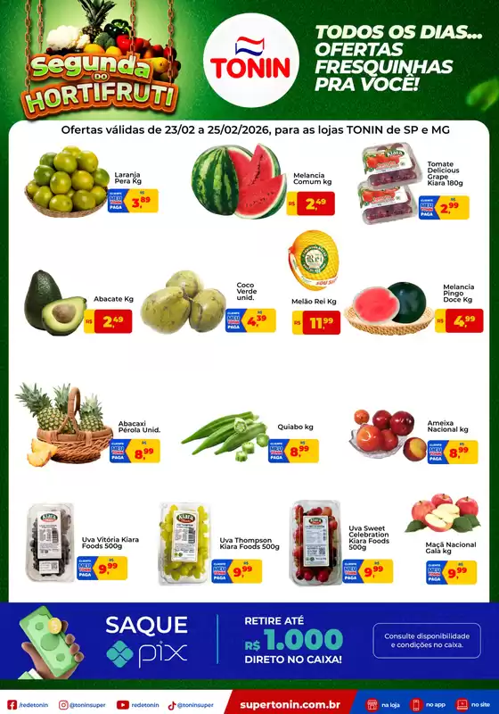 Catálogo Tonin Superatacado em Rio de Janeiro | Segunda do Hortifruti | 2026-02-23T00:00:00.000Z - 2026-02-23T00:00:00.000Z