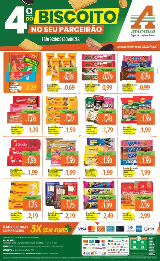 Catálogo Atacadão em Guaíba | Atacadão - Quarta do Biscoito | 2026-02-25T00:00:00.000Z - 2026-02-25T00:00:00.000Z