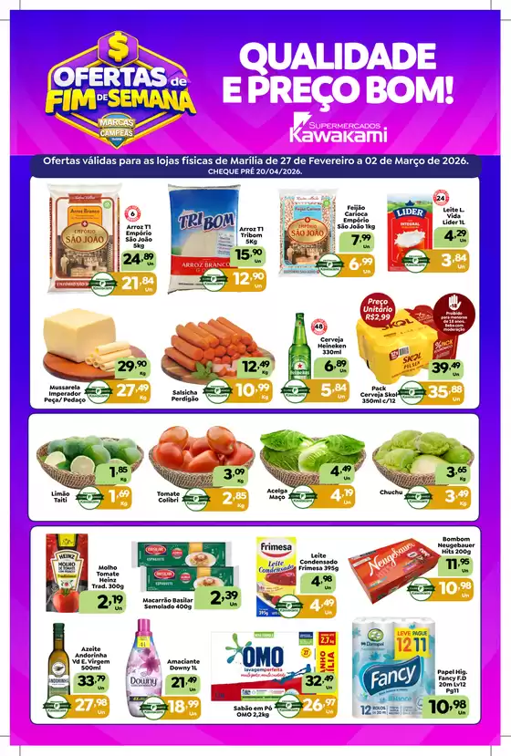 Catálogo Supermercados Kawakami | Ofertas - Marília | 2026-02-27T00:00:00.000Z - 2026-03-02T00:00:00.000Z