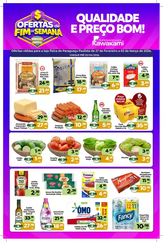 Catálogo Supermercados Kawakami | Ofertas - Paraguaçu Paulista | 2026-02-27T00:00:00.000Z - 2026-03-02T00:00:00.000Z
