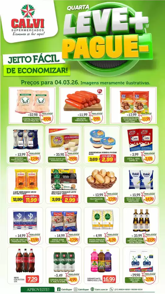 Catálogo Calvi Supermercados | QUARTA LEVE+ PAGUE | 2026-03-04T00:00:00.000Z - 2026-03-04T00:00:00.000Z