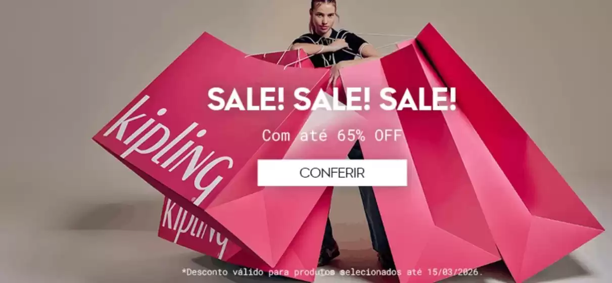 Catálogo Kipling | Até 65% off | 2026-03-04T00:00:00.000Z - 2026-03-15T00:00:00.000Z