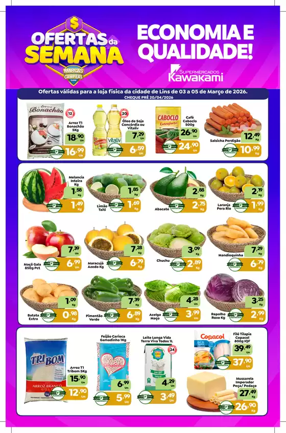 Catálogo Supermercados Kawakami | Ofertas - Lins | 2026-03-03T00:00:00.000Z - 2026-03-05T00:00:00.000Z