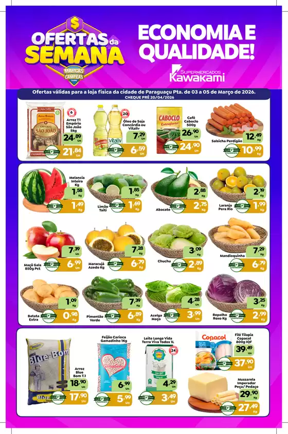 Catálogo Supermercados Kawakami | Ofertas - Paraguaçu Paulista | 2026-03-03T00:00:00.000Z - 2026-03-05T00:00:00.000Z