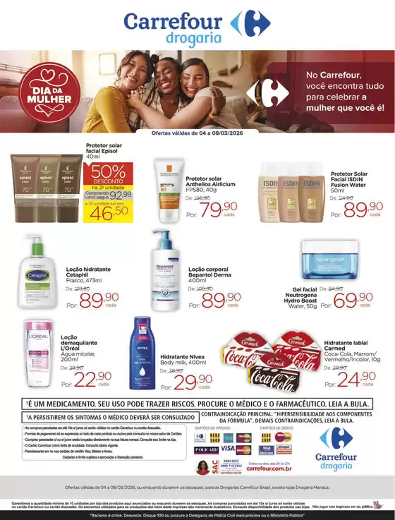 Catálogo Drogarias Carrefour | Grandes descontos em produtos selecionados | 2026-03-04T00:00:00.000Z - 2026-03-08T00:00:00.000Z