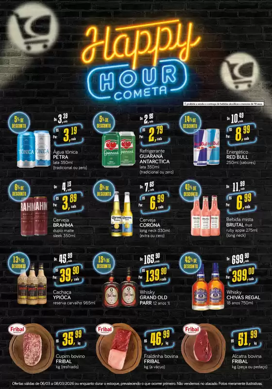 Catálogo Cometa Supermercados em Paraguaçu Paulista | HAPPY HOUR COMETA | 2026-03-06T00:00:00.000Z - 2026-03-08T00:00:00.000Z