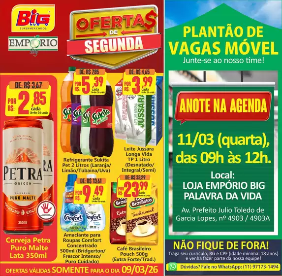 Catálogo Big Supermercados em Recife | OFERTAS DE SEGUNDA  | 2026-03-09T00:00:00.000Z - 2026-03-09T00:00:00.000Z