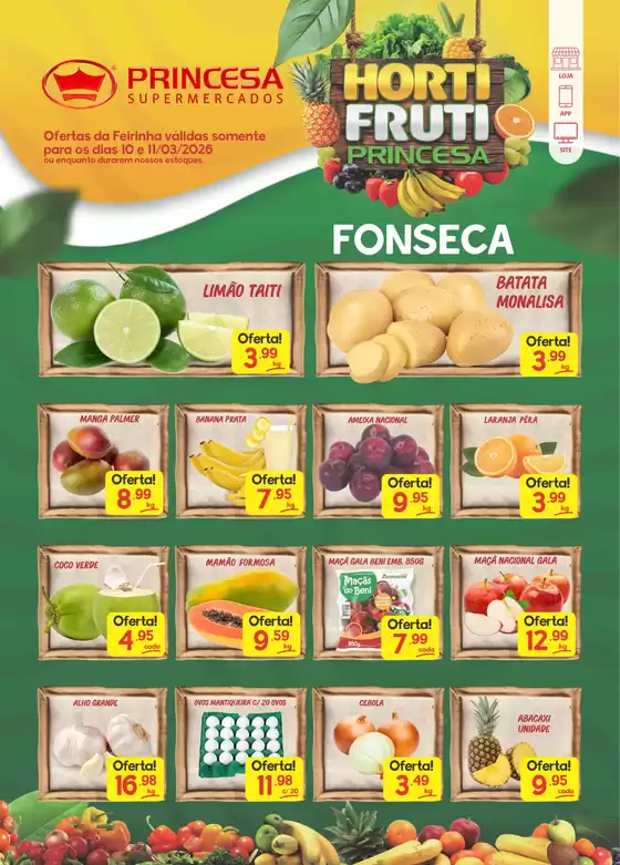 Catálogo Princesa Supermercados em Vitória | Feirinha Fonseca - 10 e 11-03 | 2026-03-10T00:00:00.000Z - 2026-03-12T00:00:00.000Z