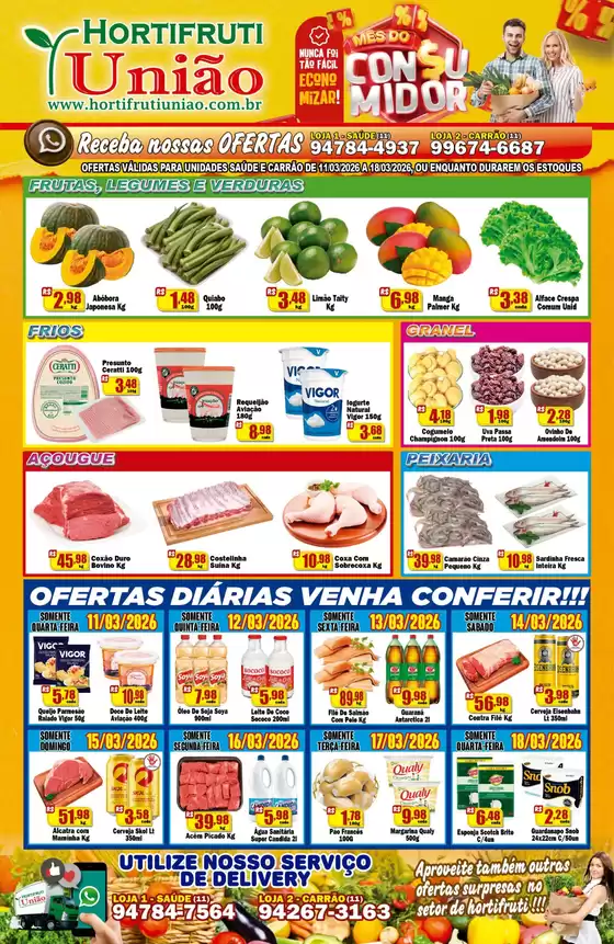 Catálogo Hortifruti União em Taboão da Serra | Ofertas  | 2026-03-11T00:00:00.000Z - 2026-03-18T00:00:00.000Z