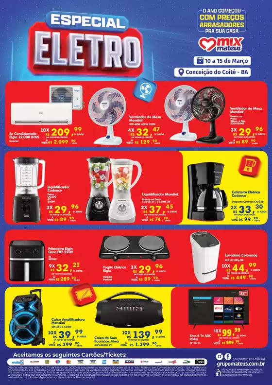 Catálogo Supermercados Mateus em Conselheiro Lafaiete | Especial Eletro | 2026-03-11T00:00:00.000Z - 2026-03-15T00:00:00.000Z