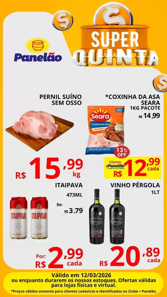 Catálogo Panelão Supermercados em Vinhedo | SUPER QUINTA | 2026-03-12T00:00:00.000Z - 2026-03-12T00:00:00.000Z