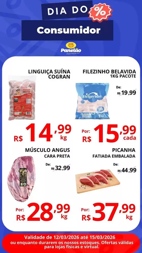 Catálogo Panelão Supermercados em Vinhedo | DIA D0 Consumidor | 2026-03-12T00:00:00.000Z - 2026-03-15T00:00:00.000Z