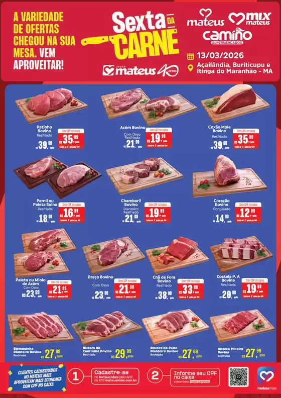 Catálogo Supermercados Mateus em São José do Rio Preto | Sexta da Carne | 2026-03-13T00:00:00.000Z - 2026-03-13T00:00:00.000Z