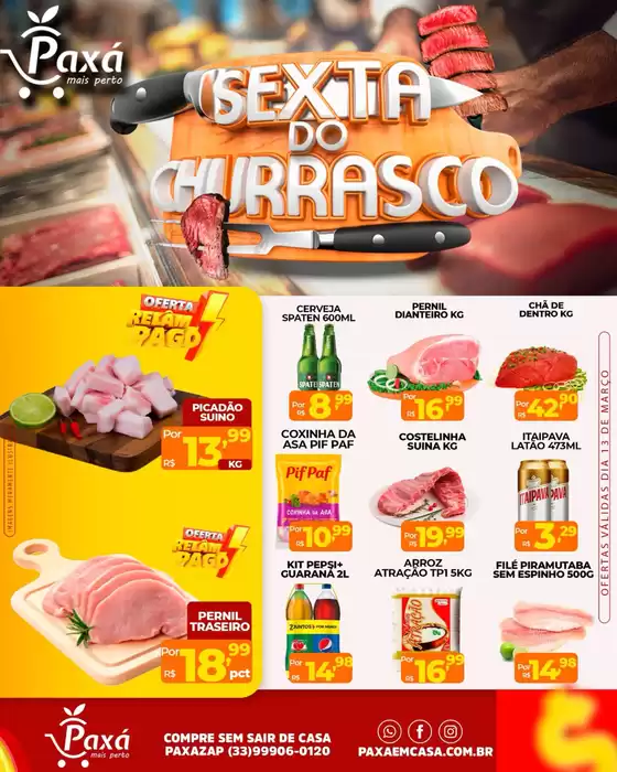 Catálogo Paxá Supermercados em Uberlândia | SEXTA DO CHURRASCO  | 2026-03-13T00:00:00.000Z - 2026-03-13T00:00:00.000Z