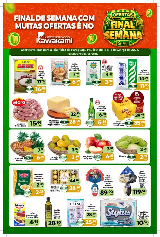Catálogo Supermercados Kawakami em Guarulhos | Ofertas - Paraguaçu Paulista | 2026-03-13T00:00:00.000Z - 2026-03-16T00:00:00.000Z