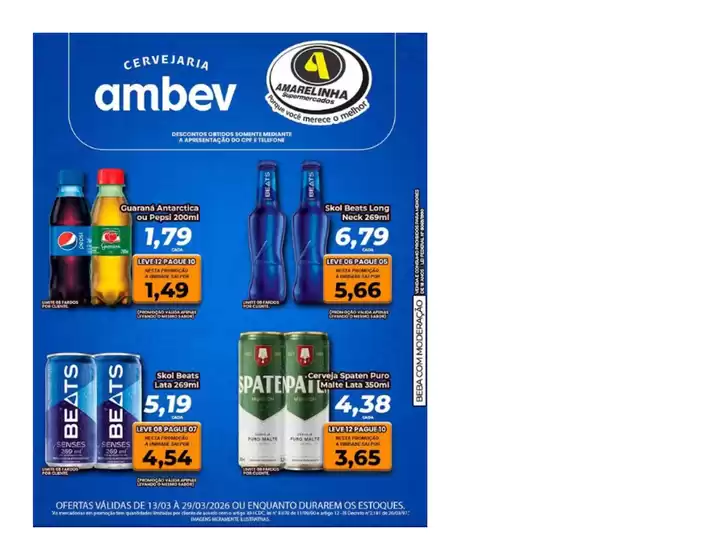 Catálogo Amarelinha Supermercados em Presidente Prudente | Cervejaria Ambev | 2026-03-16T00:00:00.000Z - 2026-03-29T00:00:00.000Z