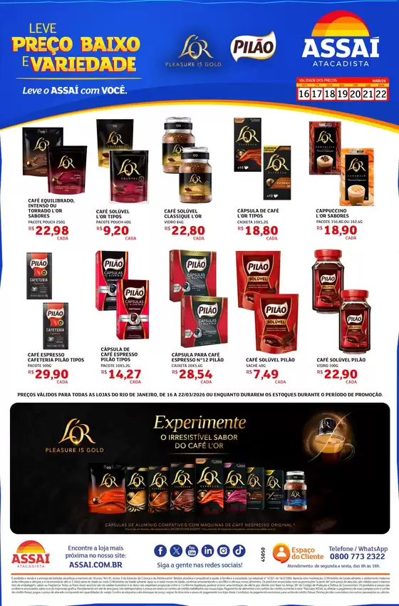 Catálogo Assaí Atacadista em Rio de Janeiro | Encarte Assaí Atacadista 45050 | 2026-03-16T00:00:00.000Z - 2026-03-22T00:00:00.000Z