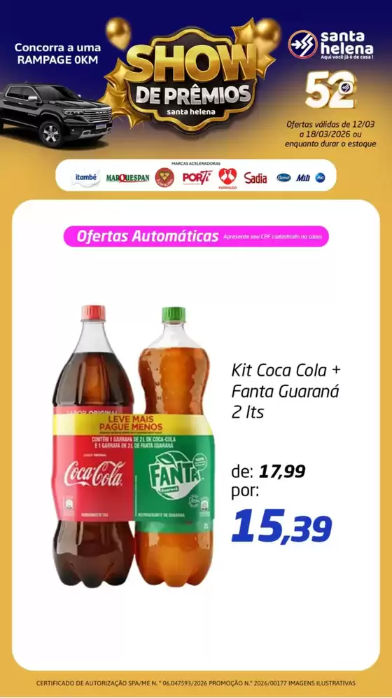 Catálogo Supermercados Santa Helena em São Roque | Show De Prêmios | 2026-03-17T00:00:00.000Z - 2026-03-19T00:00:00.000Z