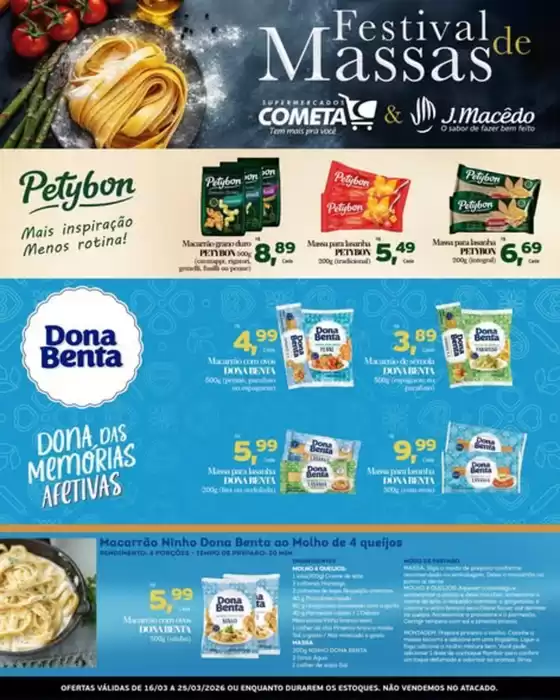 Catálogo Cometa Supermercados em Lontras | Festivak De Massas | 2026-03-20T00:00:00.000Z - 2026-03-25T00:00:00.000Z