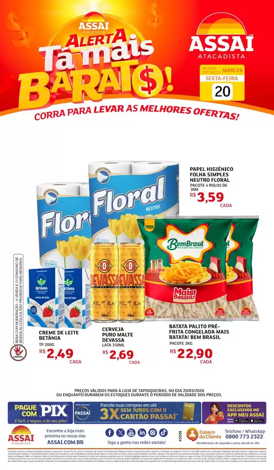 Catálogo Assaí Atacadista em Fortaleza | Encarte Assaí Atacadista 45226-878 | 2026-03-20T00:00:00.000Z - 2026-03-20T00:00:00.000Z