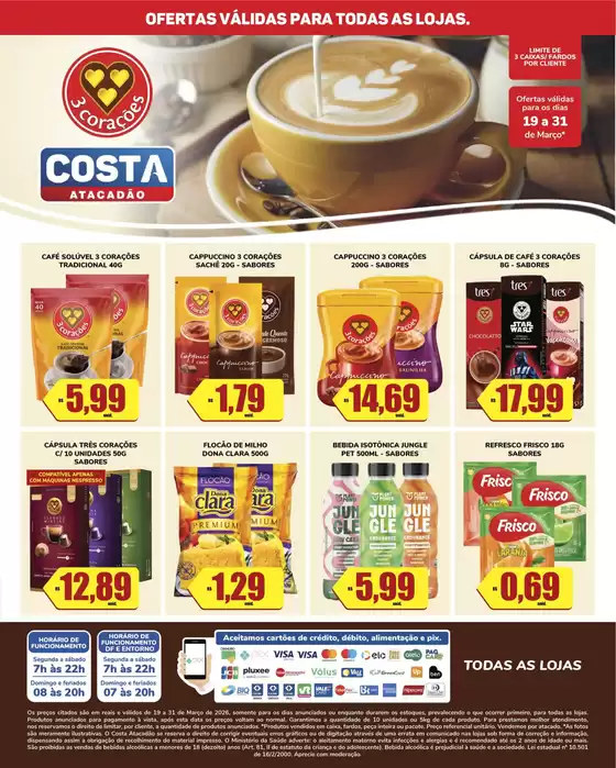 Catálogo Costa Atacadão em São José da Tapera | Grandes descontos em produtos selecionados | 2026-03-19T00:00:00.000Z - 2026-03-31T00:00:00.000Z