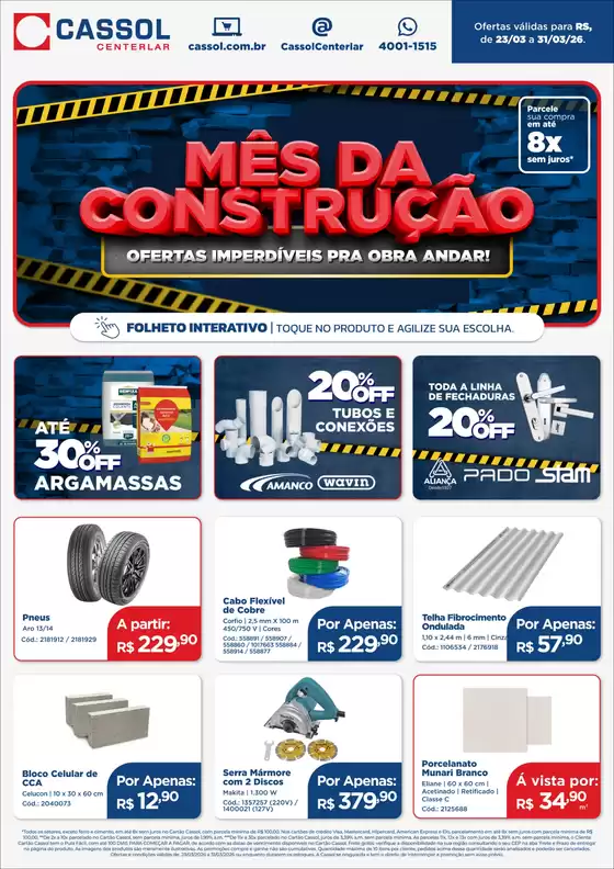 Catálogo Cassol em Rio de Janeiro | Ampla seleção de ofertas | 2026-03-23T00:00:00.000Z - 2026-03-31T00:00:00.000Z