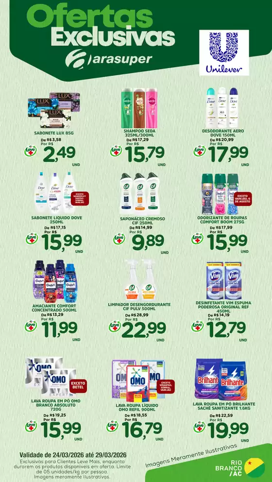 Catálogo Araújo Supermercados | EXCLUSIVA UNILEVER | 2026-03-24T00:00:00.000Z - 2026-03-29T00:00:00.000Z