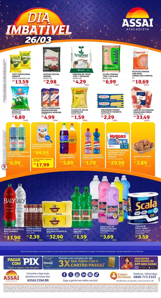 Catálogo Assaí Atacadista em Manaus | Encarte Assaí Atacadista 44626-74 | 2026-03-26T00:00:00.000Z - 2026-03-26T00:00:00.000Z