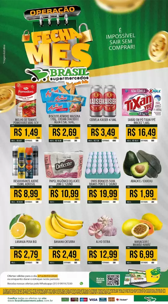 Catálogo Brasil Supermercados em Maracanaú | Encarte Brasil Supermercados | 2026-03-27T00:00:00.000Z - 2026-03-29T00:00:00.000Z