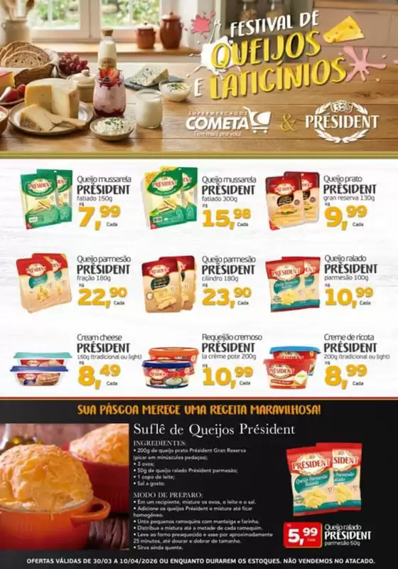 Catálogo Cometa Supermercados em Arealva | Festival de Queijos & Laticínios | 2026-03-31T00:00:00.000Z - 2026-04-10T00:00:00.000Z