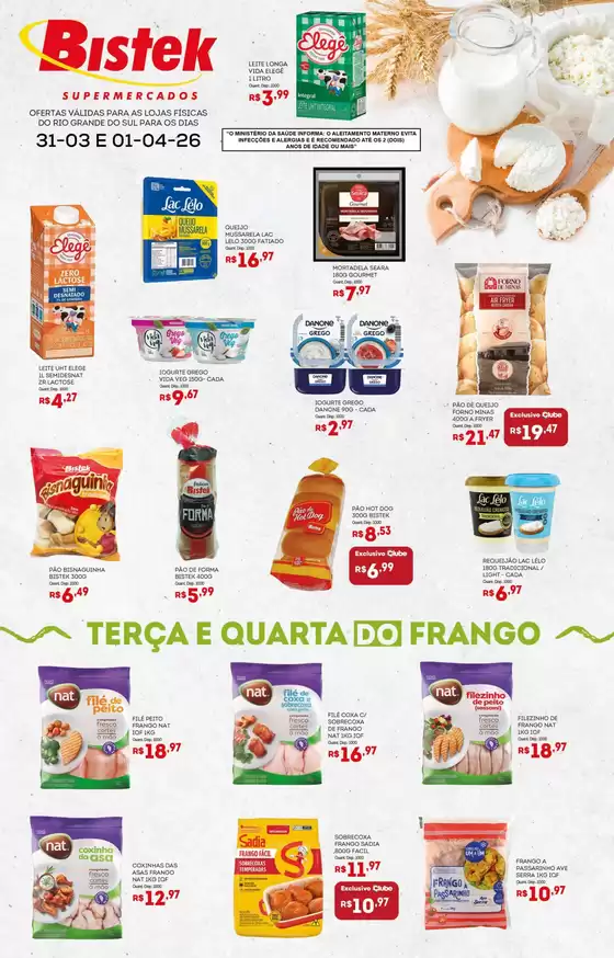 Catálogo Bistek Supermercados em Arapongas | Ofertas e promoções atuais | 2026-03-31T00:00:00.000Z - 2026-04-01T00:00:00.000Z