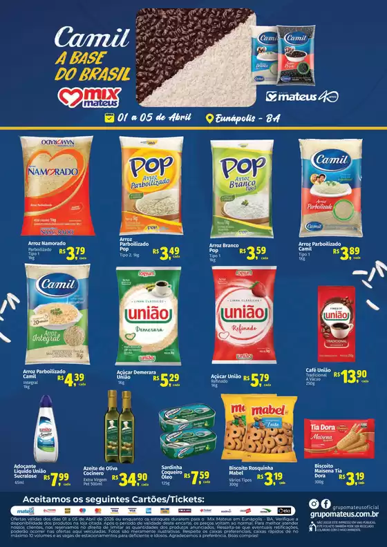Catálogo Supermercados Mateus em Florianópolis | Exclusivo Camil | 2026-04-01T00:00:00.000Z - 2026-04-05T00:00:00.000Z