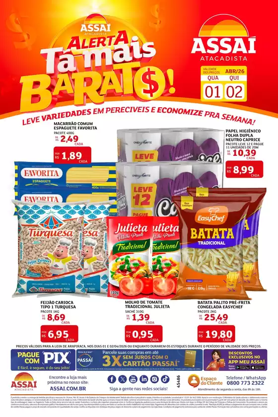 Catálogo Assaí Atacadista em Santa Rita do Passa Quatro | Encarte Assaí Atacadista 45486-75 | 2026-04-01T00:00:00.000Z - 2026-04-02T00:00:00.000Z