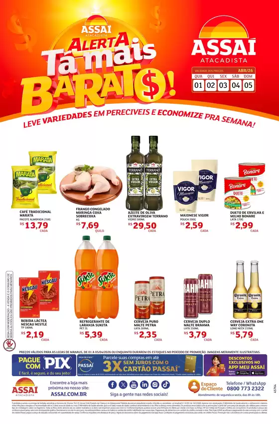 Catálogo Assaí Atacadista em Taboão da Serra | Encarte Assaí Atacadista 45764-74 | 2026-04-02T00:00:00.000Z - 2026-04-05T00:00:00.000Z
