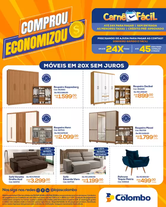 Catálogo Lojas Colombo em Sapiranga | Encarte Lojas Colombo | 2026-04-01T00:00:00.000Z - 2026-04-30T00:00:00.000Z
