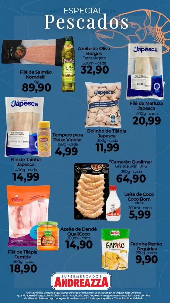 Catálogo Supermercados Andreazza | Encarte Supermercados Andreazza | 2026-02-18T00:00:00.000Z - 2026-04-03T00:00:00.000Z