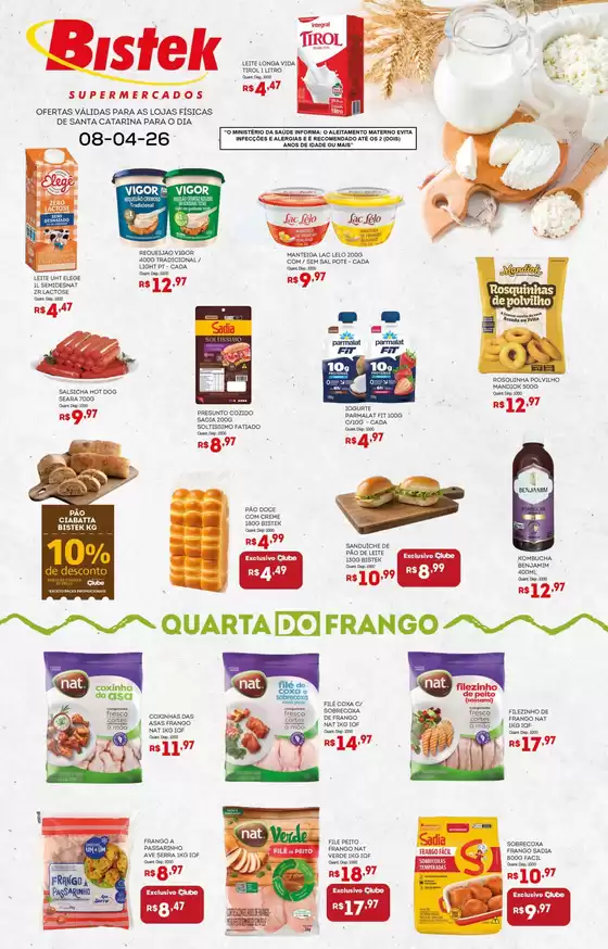 Catálogo Bistek Supermercados | Ofertas exclusivas para nossos clientes | 2026-04-08T00:00:00.000Z - 2026-04-08T00:00:00.000Z