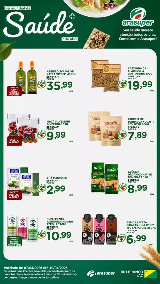 Catálogo Araújo Supermercados | DIA MUNDIAL DA SAÚDE | 2026-04-07T00:00:00.000Z - 2026-04-12T00:00:00.000Z