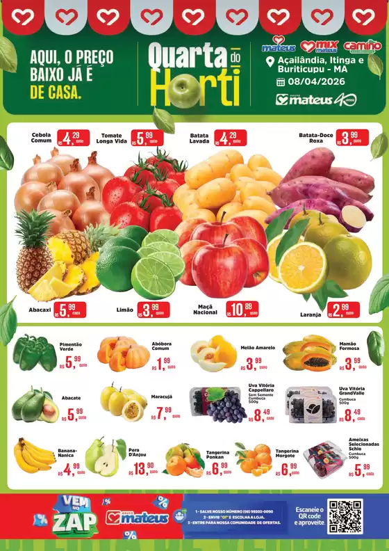 Catálogo Supermercados Mateus | Quarta do Hortifruti | 2026-04-08T00:00:00.000Z - 2026-04-08T00:00:00.000Z