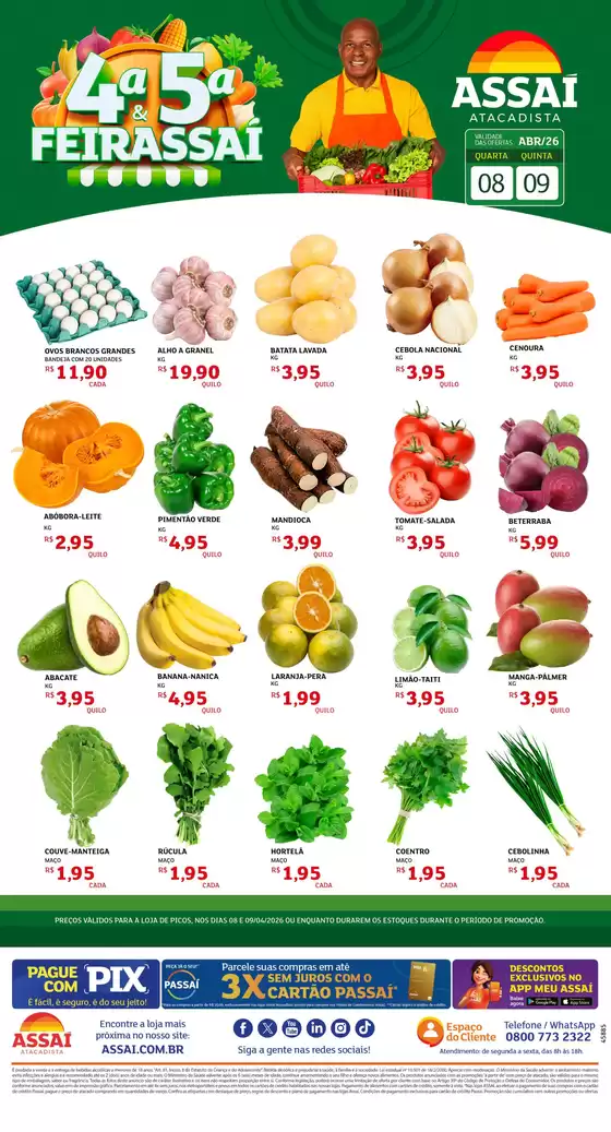 Catálogo Assaí Atacadista em Ariranha | Encarte Assaí Atacadista 45885-531 | 2026-04-08T00:00:00.000Z - 2026-04-09T00:00:00.000Z